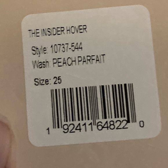 NWT Mother Insider Hover jeans in peach parfait color. Slight flare leg. Size 25 - Picture 11 of 11